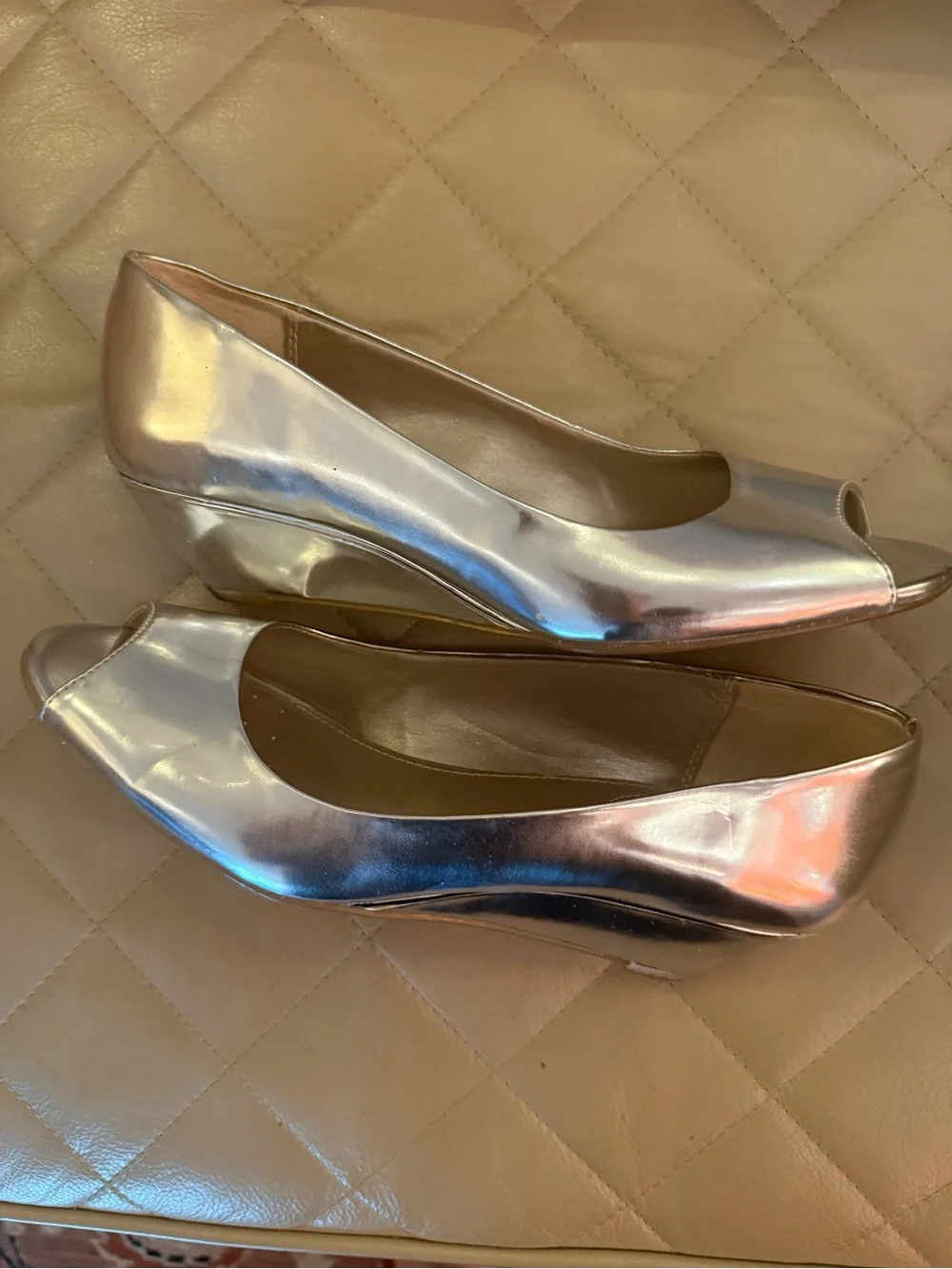 Alfani Metallic silver Peep-Toe Heels